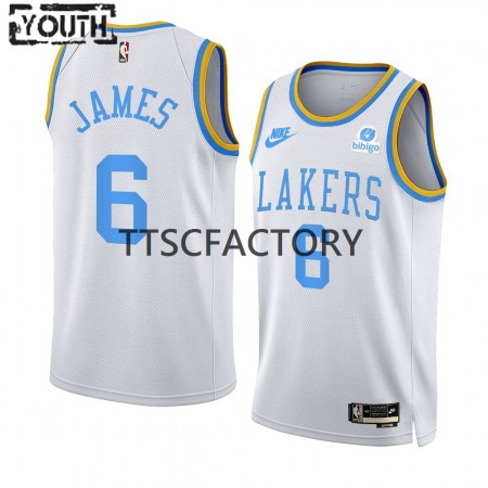 Los Angeles Lakers LeBron James 6 Nike 2022-23 Classic Edition Valkoinen Lasten Pelipaidat Swingman